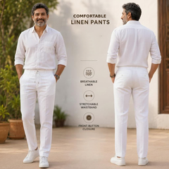 Luxe White Linen Pant