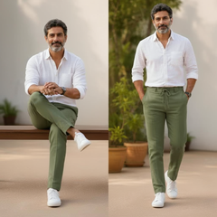 Luxe Green Linen Pant