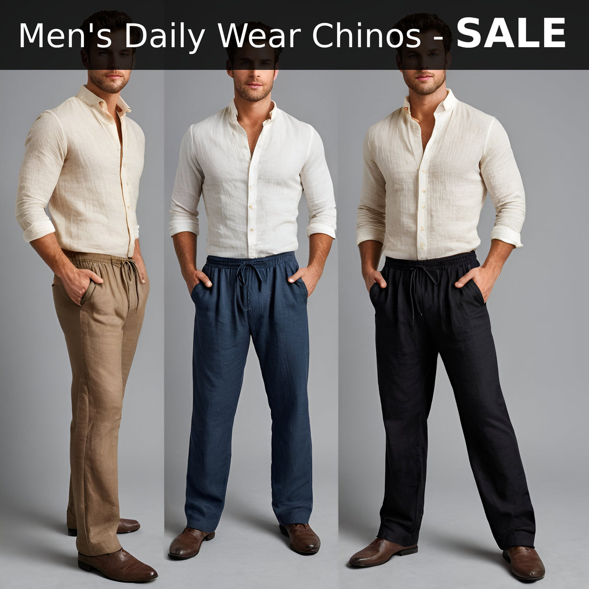 Men's Daily Wear Chinos (Set of 2)