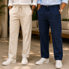 Comfort Fit Linen Pants (Set of 2)