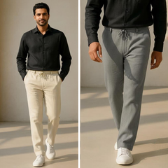 Comfort Fit Linen Pants (Set of 2)