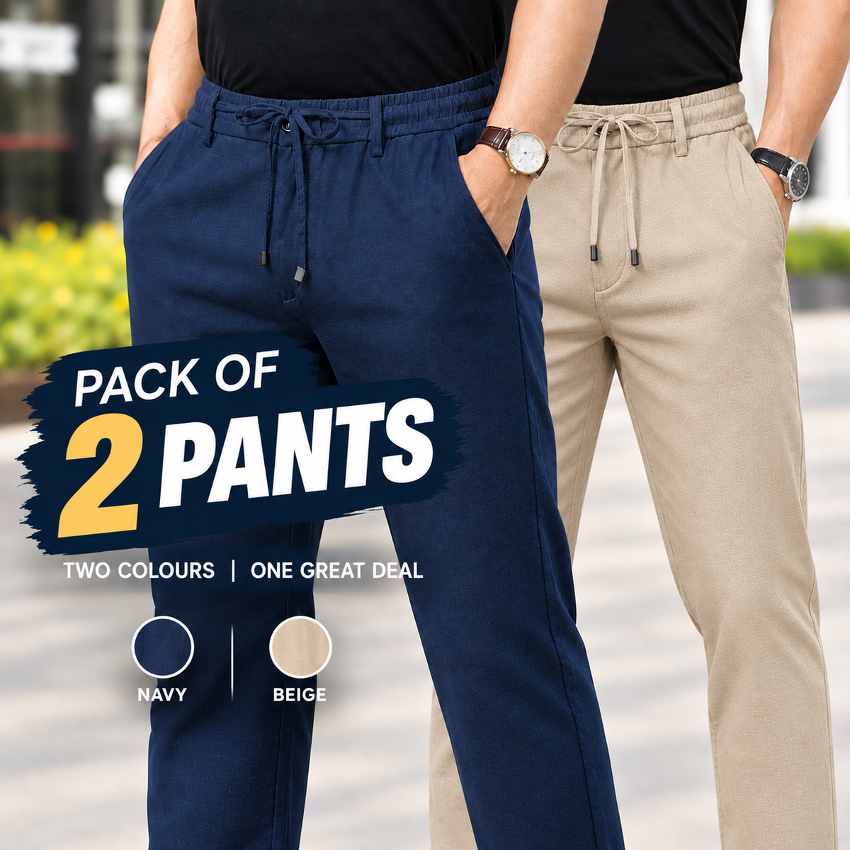 High Stretch Linen Pants (Pack of 2 Pants)
