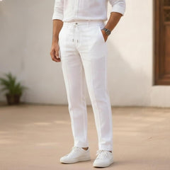 Luxe White Linen Pant